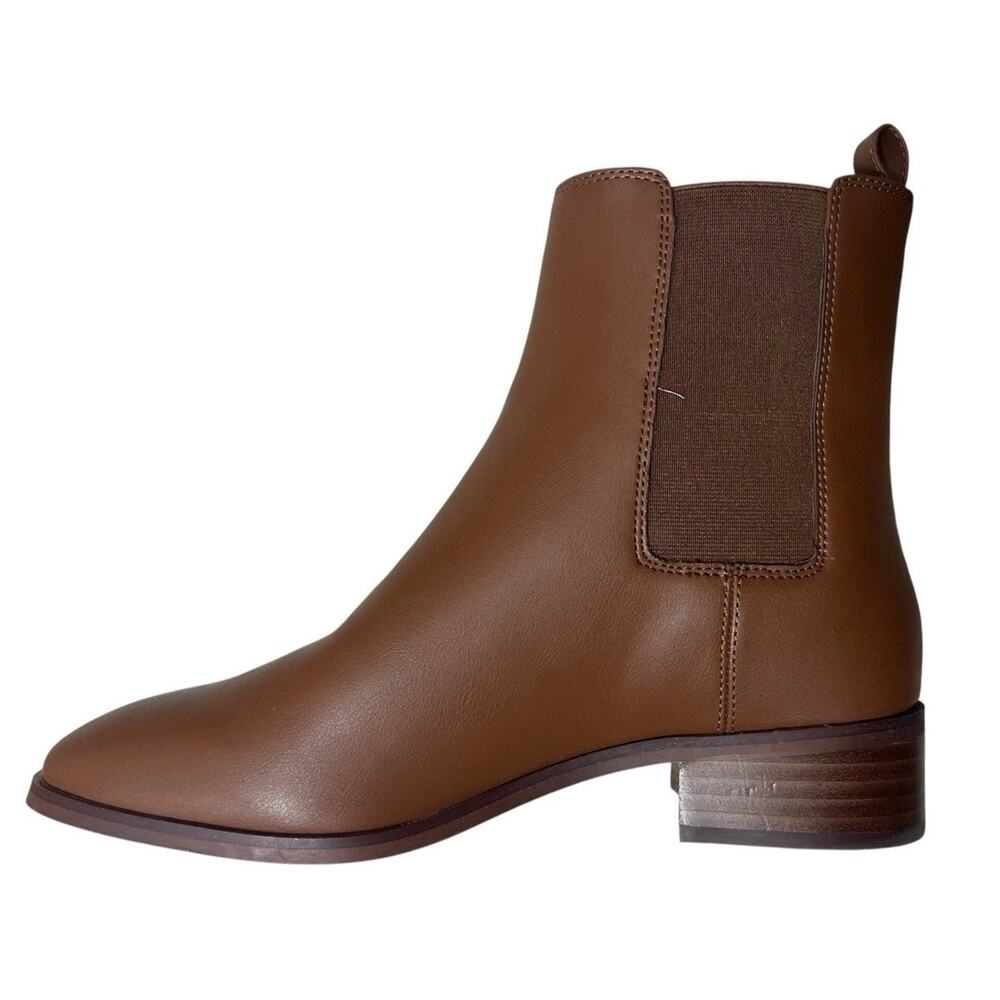 J.Crew Chelsea Boots BT277 Size 8.5 Brown Women’s Vegan Pull On Almond Toe